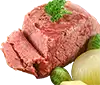 pechuga de ternera en conserva, preferiblemente de corte plano, aproximadamente 3 libras