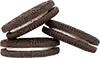Galletas Oreo, rotas en trozos del tamaño de un bocado