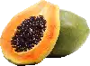 papaya pelada, sin semillas y cortada en cubitos
