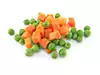 guisantes y zanahorias congelados, descongelados