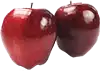 manzana roja, sin corazón y picada