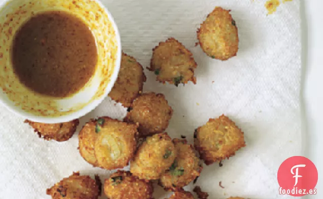 Cachorros de Cangrejo Hush con Salsa de Mostaza y Miel al Curry