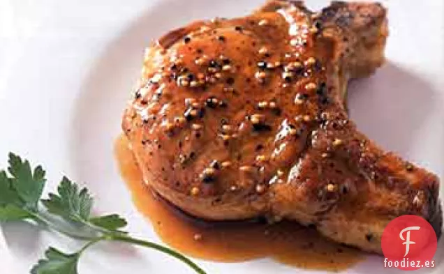 Chuletas de Cerdo con Glaseado de Sidra Agridulce