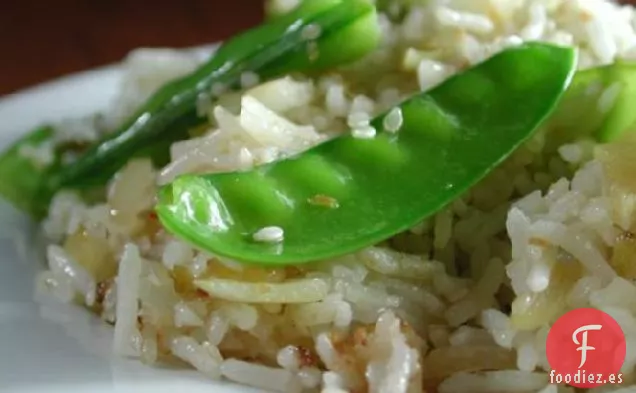 Pilaf de Guisantes de Nieve y Sésamo