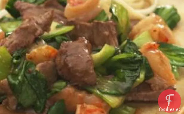Carne De Res Picante Con Camarones y Col China