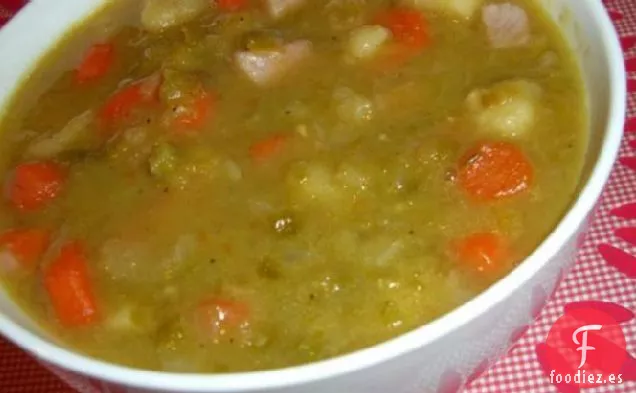 Sopa Ahumada de Guisantes Partidos y Tubérculos