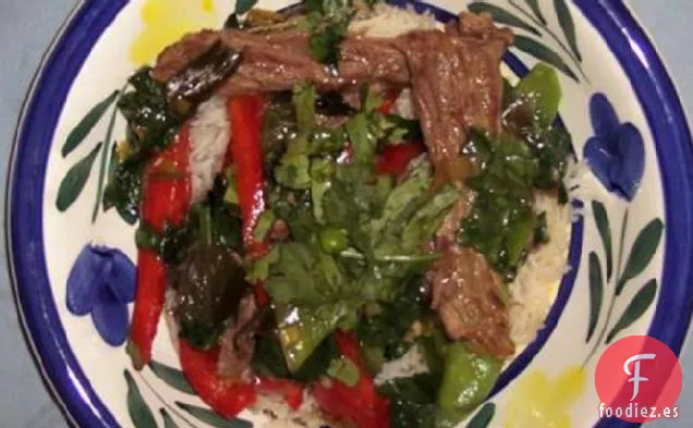 Tiras de Carne de Res con Jengibre