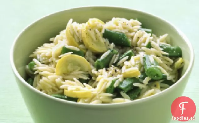Ensalada de Orzo y Guisantes a Presión