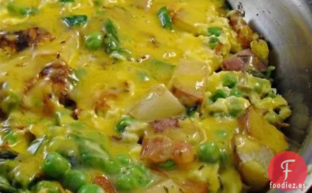 Tortilla de Patata, Guisante y Tocino
