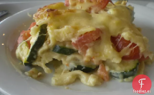 Cazuela de Fideos Vegetales al Pesto