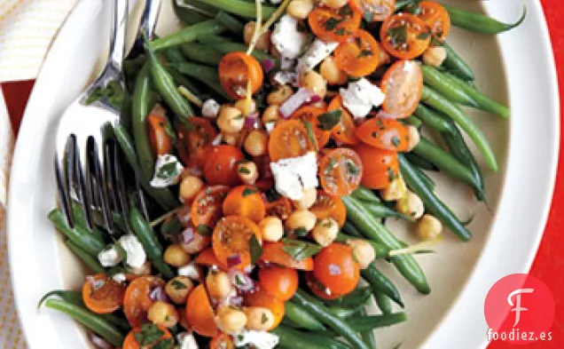 Ensalada de Frijoles Verdes, Tomate y Garbanzos