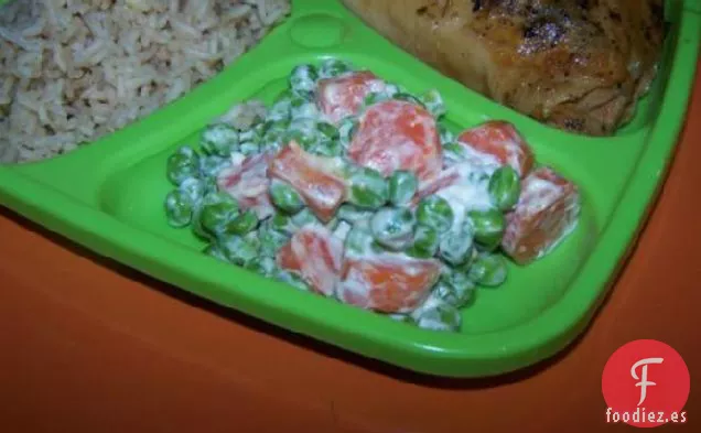 Zanahorias y Guisantes Cremosos Más ligeros