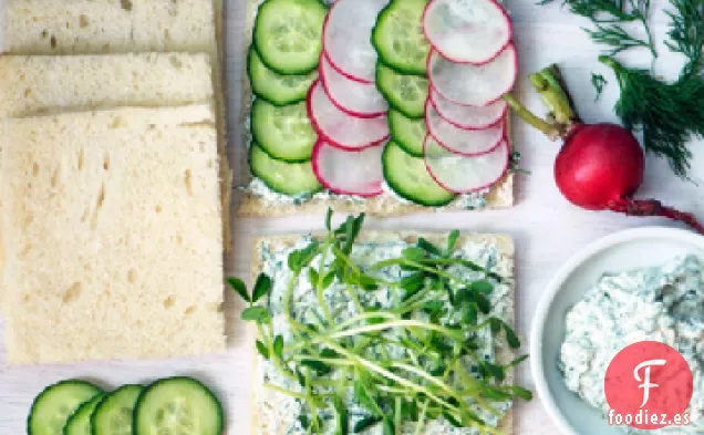 Finas De Pepino Rábano Té, Sandwiches