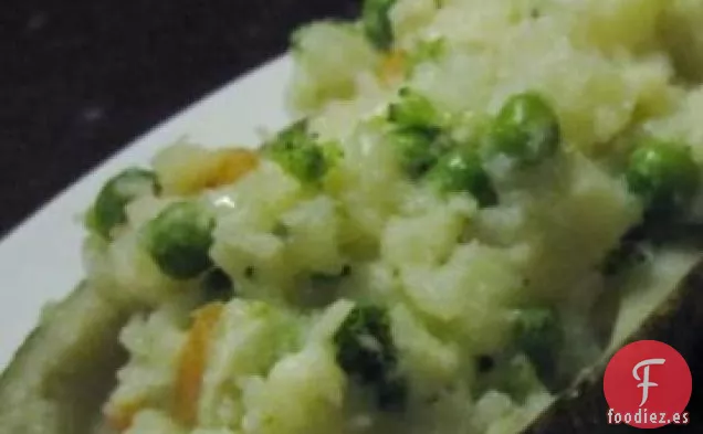 Botes de Papas Rellenas de Verduras Dos Veces Al Horno