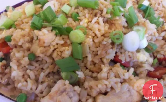 Arroz Frito con Pollo y Jengibre