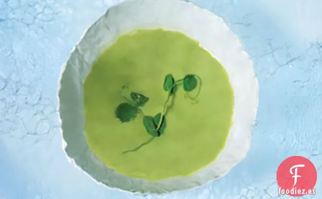 Sopa de Guisantes y Suero de Mantequilla Fresca y Refrigerada