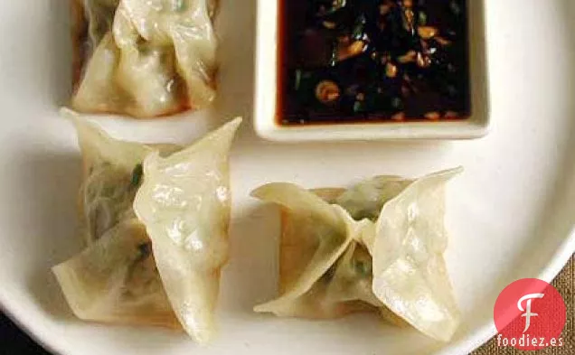 Pegatinas de Pollo y Limón con Salsa de Salsa de Cebolleta de Soja