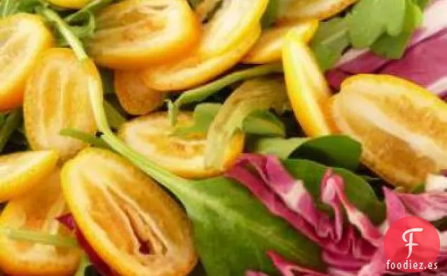 Ensalada De Verduras Amargas Con Kumquat