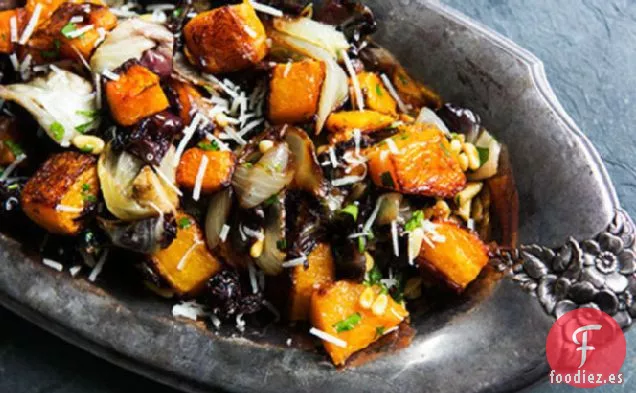 Calabaza asada, Achicoria y Cebolla