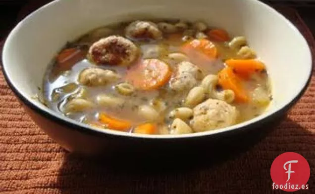 Sopa Italiana de Albóndigas de Pavo