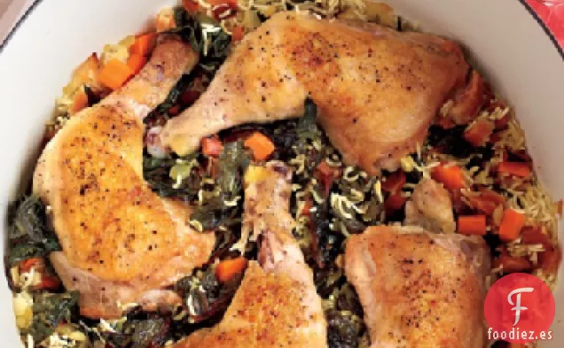 Pollo en una olla y Arroz con Acelgas Suizas