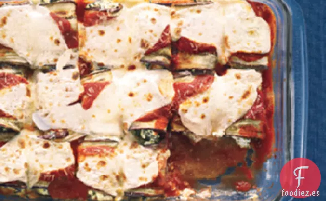 Rollos de Parmesano de Berenjena con Acelgas y Menta Fresca