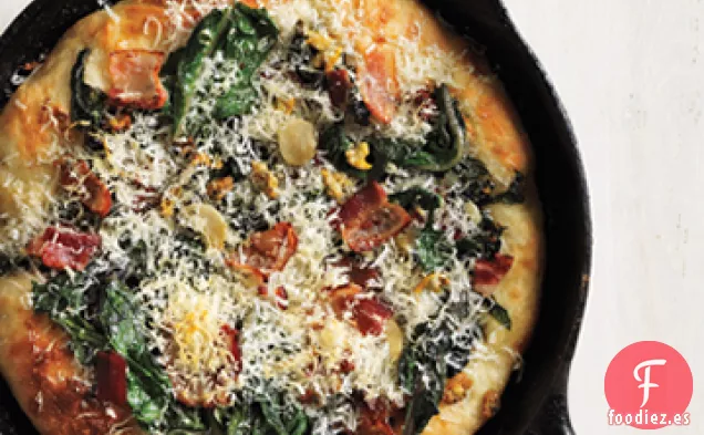 Pizza de Almejas, Acelgas y Tocino