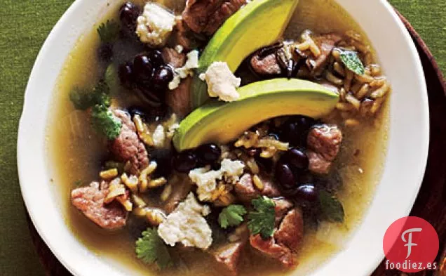 Sopa de Cerdo y Arroz Salvaje