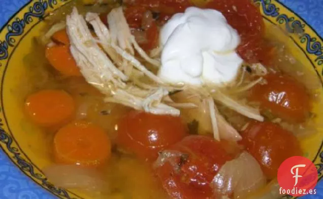 Sopa de Verduras y Pollo al Estilo Yucateco
