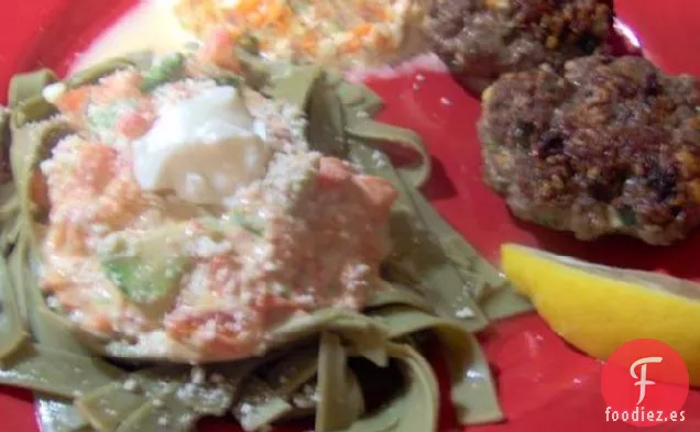 Pasta Griega Con Salsa De Aguacate