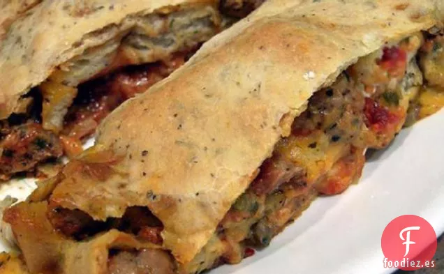 Estromboli de Salchicha Italiana (También conocido como Pan de Salchicha)