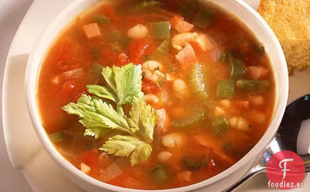 Sopa Picante de Jamón y Frijoles