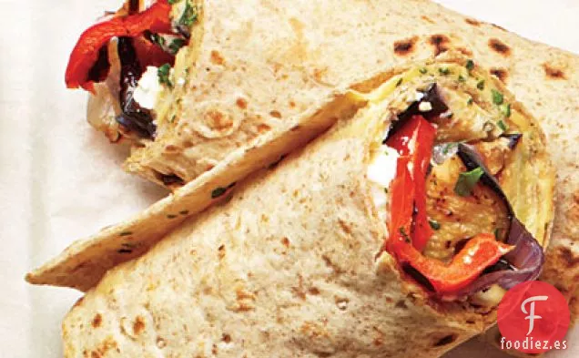 Envolturas de Verduras y Hummus a la Parrilla
