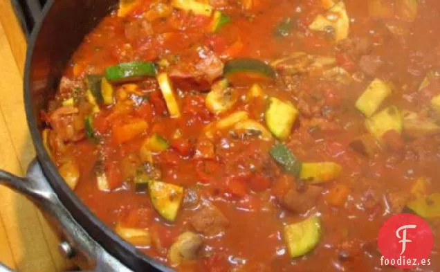 Penne Con Salsa De Jardín Gruesa