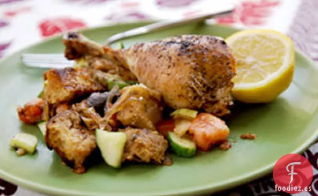 Pollo al Zumaque con Ensalada de Pan