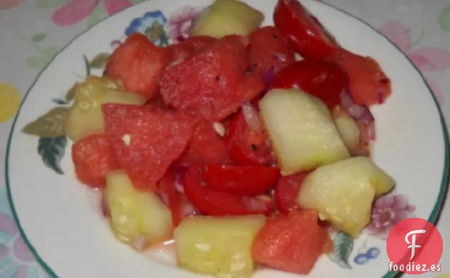Ensalada de Sandía, Tomate Cherry y Pepino