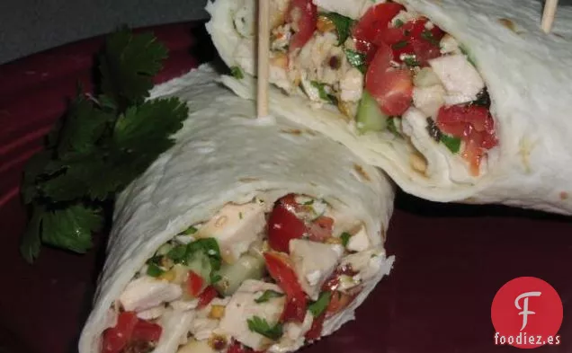 Sándwich de Pita de Ensalada de Pollo con Cilantro y Lima Súper Saludable de Maggie
