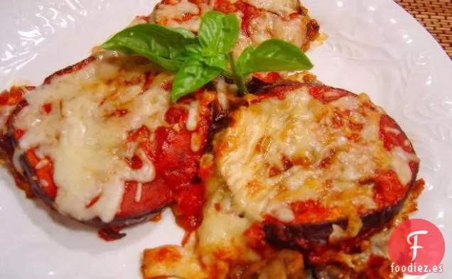 Berenjena Al Horno Con Salsa De Champiñones Y Tomate