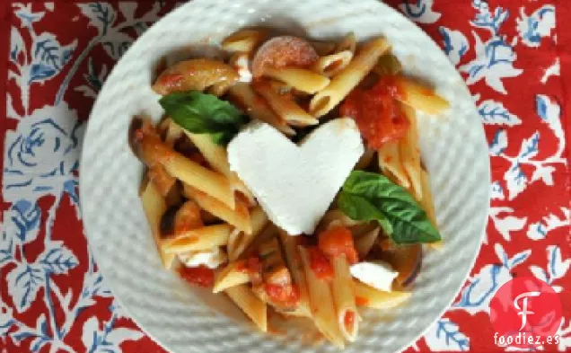 Penne con Berenjena y Mozzarella