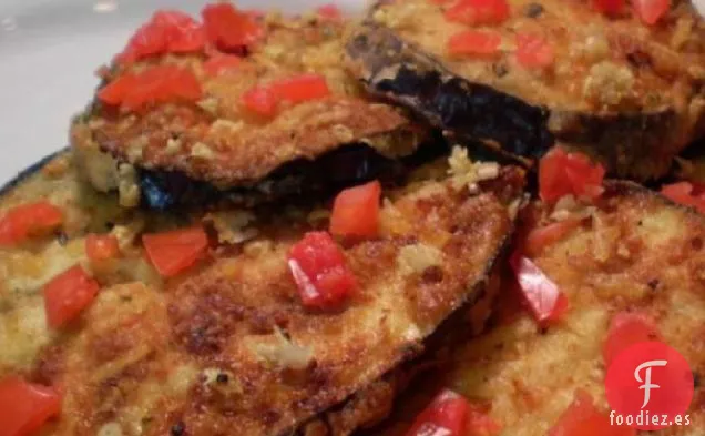 Rodajas de Berenjena Con Ajo y Queso Parmesano