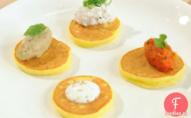 Blini de Patata Yukon Gold con Caviar de Berenjena
