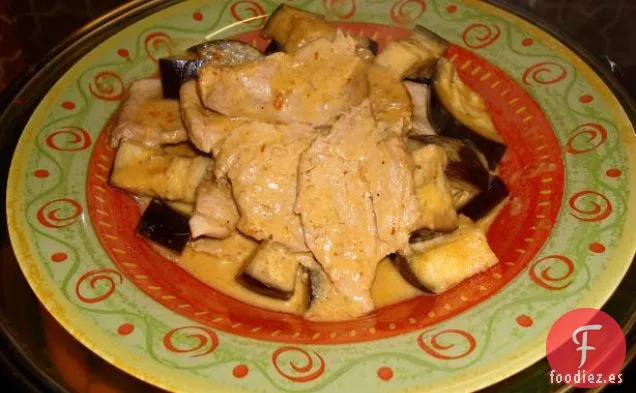 Curry De Cerdo Rojo Tailandés Con Berenjenas