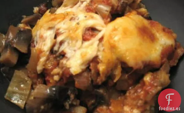 Berenjena Al Horno Con Portabellas y Salsa de Tomate (Vegetariana)