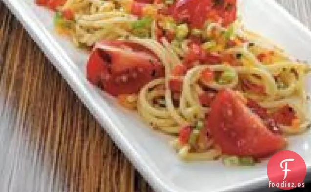 Pasta Vegetariana De Verano Con Queso Feta