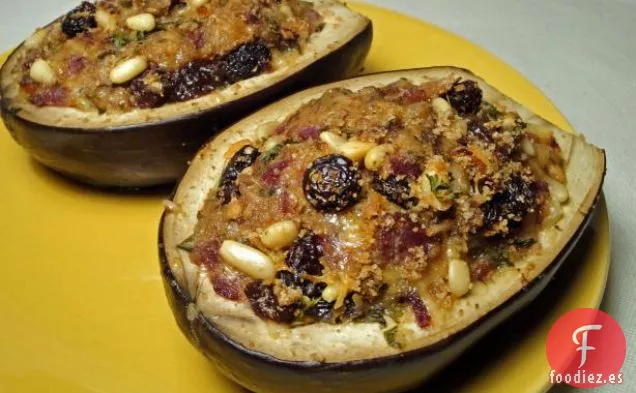 Berenjena de Mozzarella Mediterránea en capas (Berenjena) Hornear