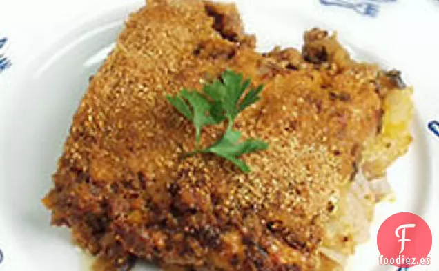 Cazuela de Hamburguesa de Berenjena en Capas