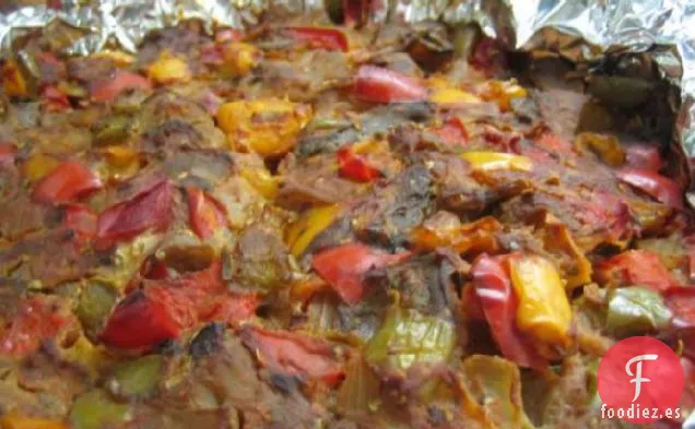 Kugel de Moussaka vegetariano inspirado en la Berenjena y el verde de S'kar