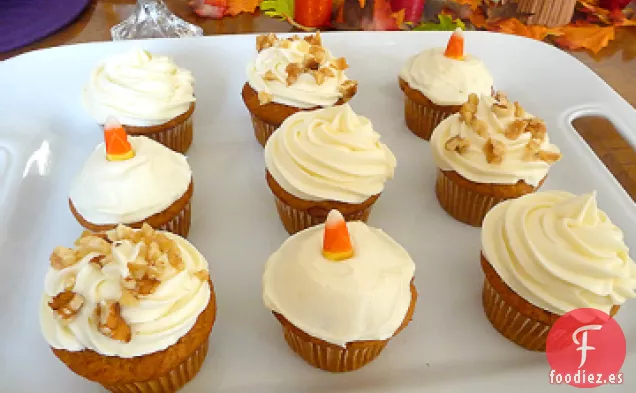 Cupcakes De Calabaza Con Glaseado De Queso Crema
