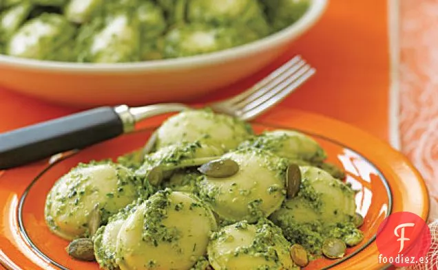 Ravioles de Calabaza con Pesto de Semillas de Calabaza