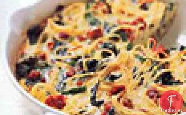 Pastel de Espaguetis con Brócoli Rabe